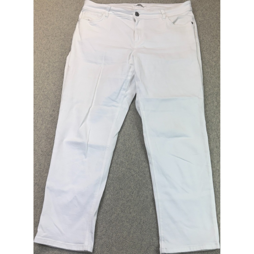 Tommy Bahama Womens Boyfriend Jeans White Denim Stretch Comfort Slim Fit 12x29